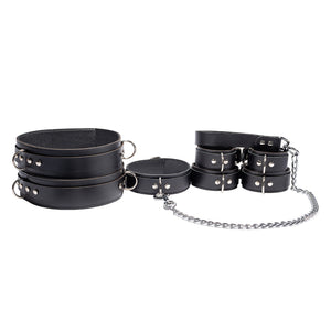 Avery Bondage 11 Piece Leather BDSM Restraints Kit