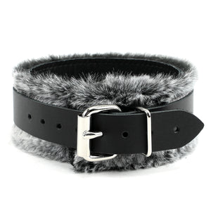 IVO Leather Collar Handcrafted Fine Quality Natural Chic Faux Fur