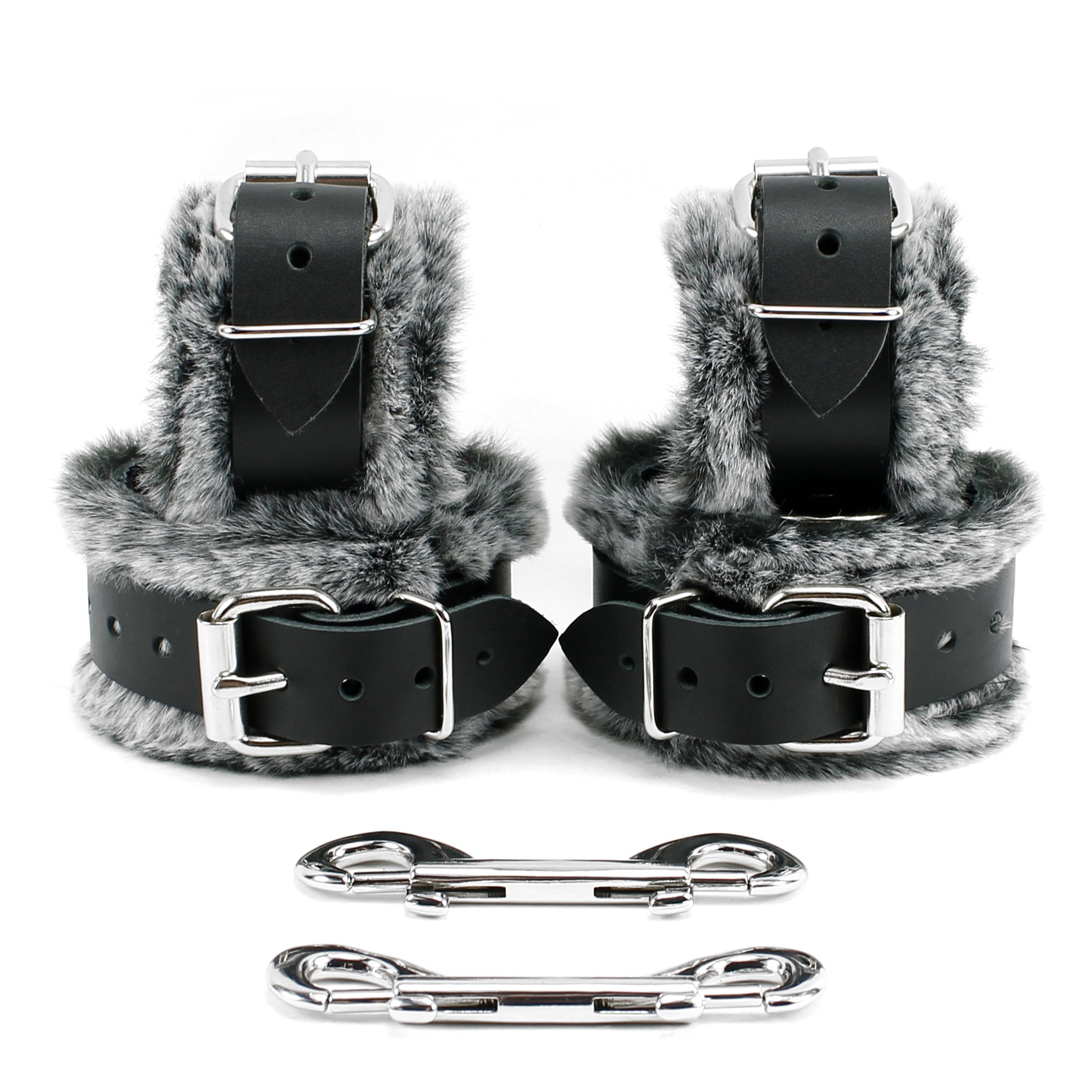 IVO Wrist Cuffs Ankle Cuffs Combo Soft Genuine Leather Faux Fur