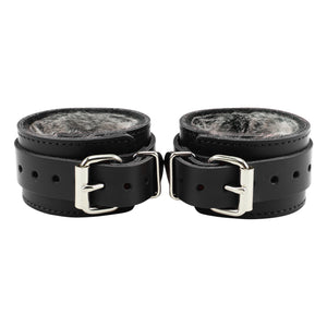 Premium Faux Fur Lined Leather BDSM Handcuffs | Atlas Collection