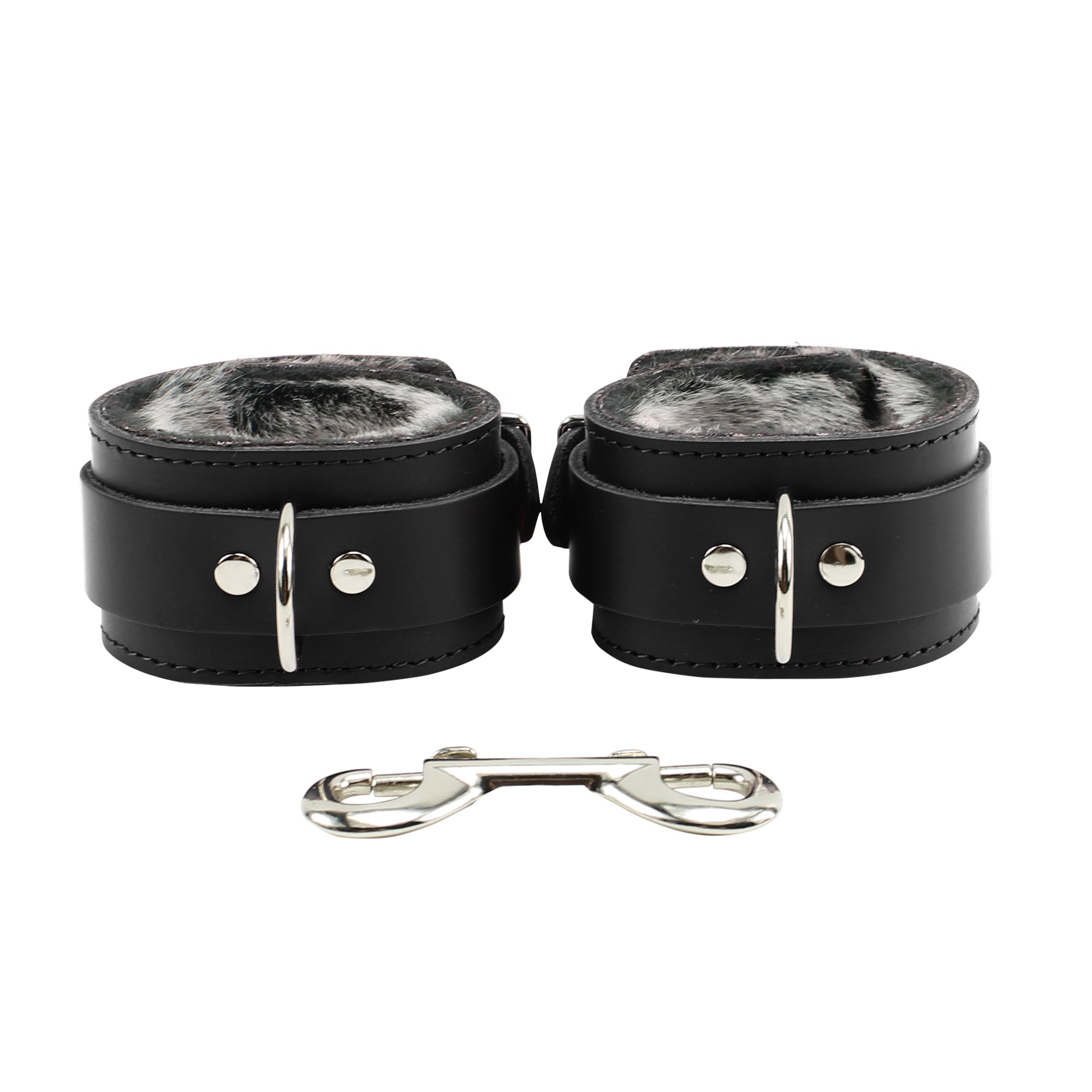 Atlas Lined Chinchilla Faux Fur Superior Handmade Handcuffs