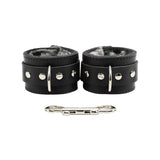 Premium Faux Fur Lined Leather BDSM Handcuffs | Atlas Collection