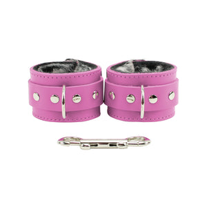 Premium Faux Fur Lined Leather BDSM Handcuffs | Atlas Collection