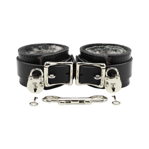 Atlas Handcuffs Superior Fur Lining and Chain Lead Hogtie Latigo Leather