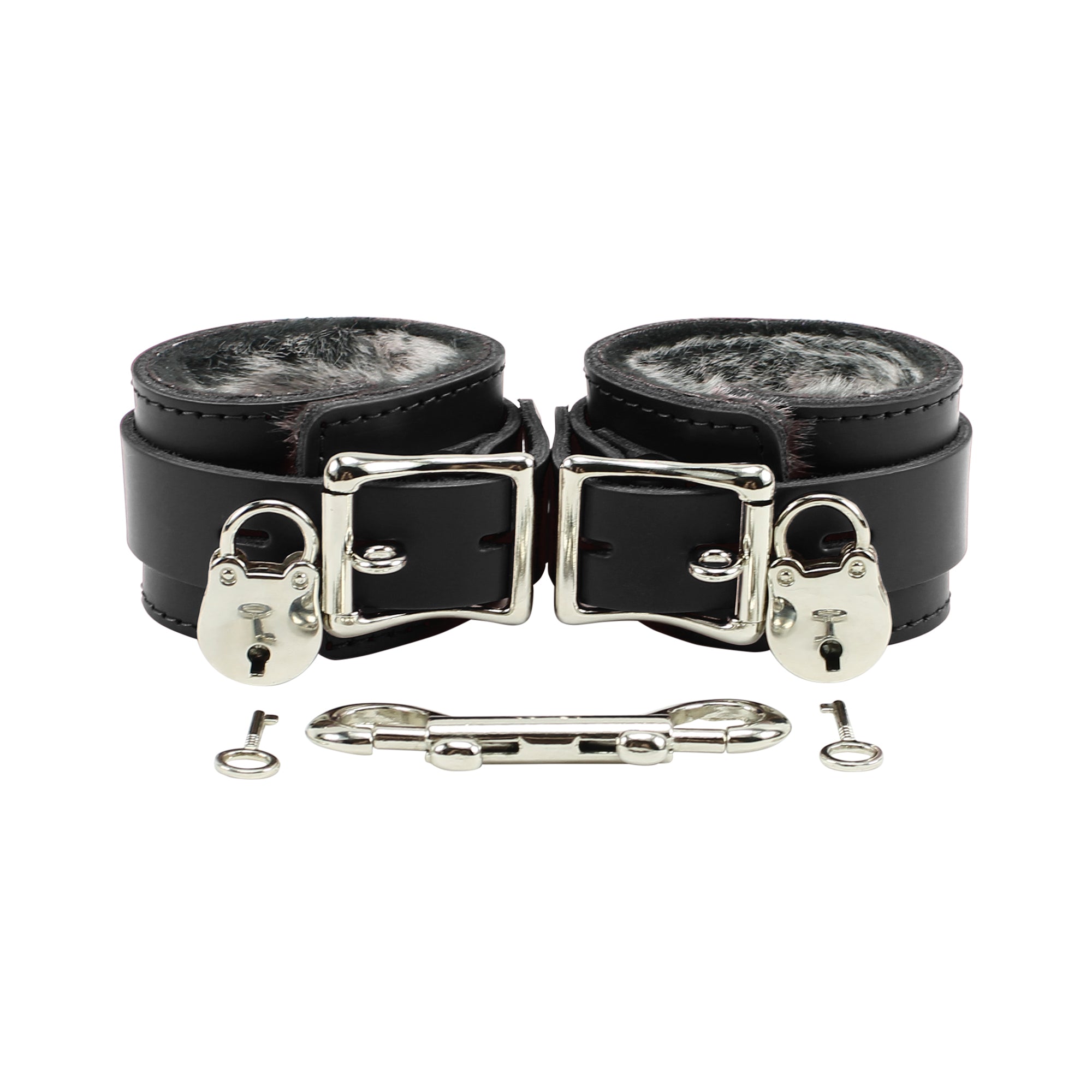 Premium Faux Fur Lined Leather BDSM Handcuffs | Atlas Collection