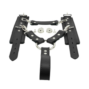 Atlanta Leather Wrist Cuffs and Restraining Durable Hogtie with a Handle