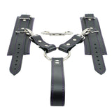 Madison Lockable Regular Wrist Strap Hogtie and Wrist Cuffs Soft Genuine Leather