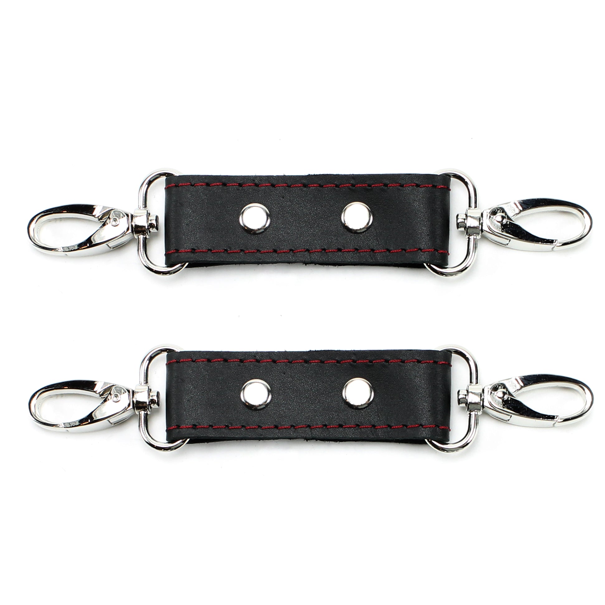 Madison Two Connectors Premium Real Leather Handmade Handcuffs Leg Cuffs Snap Hook Connectors