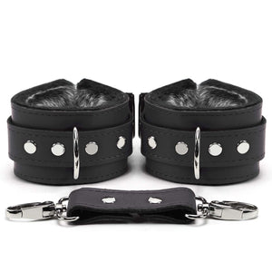 BDSM Wrist and Ankle Cuffs - Handmade Full Grain Lambskin Leather Restraints | Bonn Collection