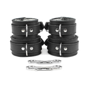 BDSM Wrist and Ankle Cuffs - Handmade Full Grain Lambskin Leather Restraints | Bonn Collection