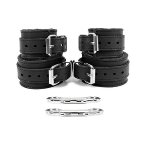 BDSM Wrist and Ankle Cuffs - Handmade Full Grain Lambskin Leather Restraints | Bonn Collection