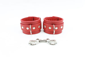 Atlanta Ankle Wrist Cuffs Collar Chain Leash Set Soft Handcrafted Leather