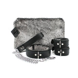 1.5in Premium Chinchilla Fur BDSM Restraints Set - 5 Piece Kit | Atlas Collection